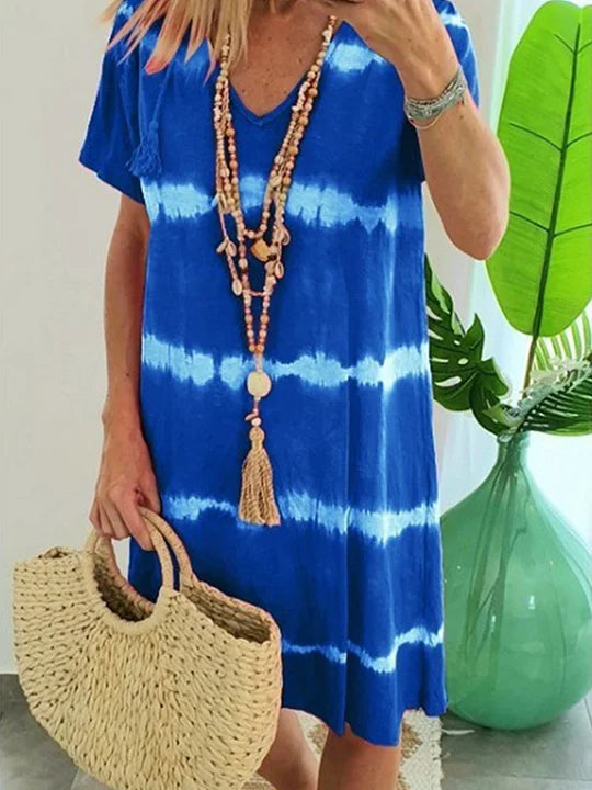 Velinda | Casual Boho Tie-Dye Midi Dress