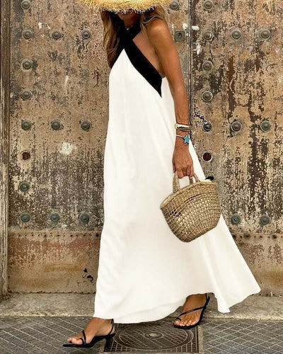 Saela | Chic Twist Cross Neck Dress