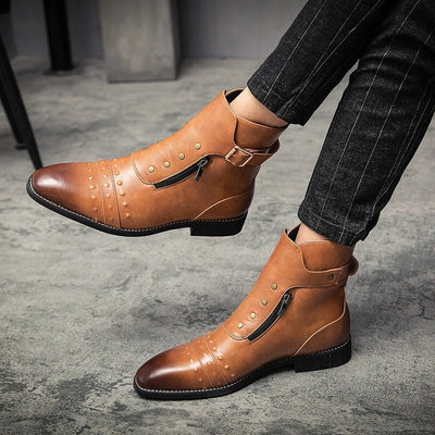 Baron Stud Leather Boots