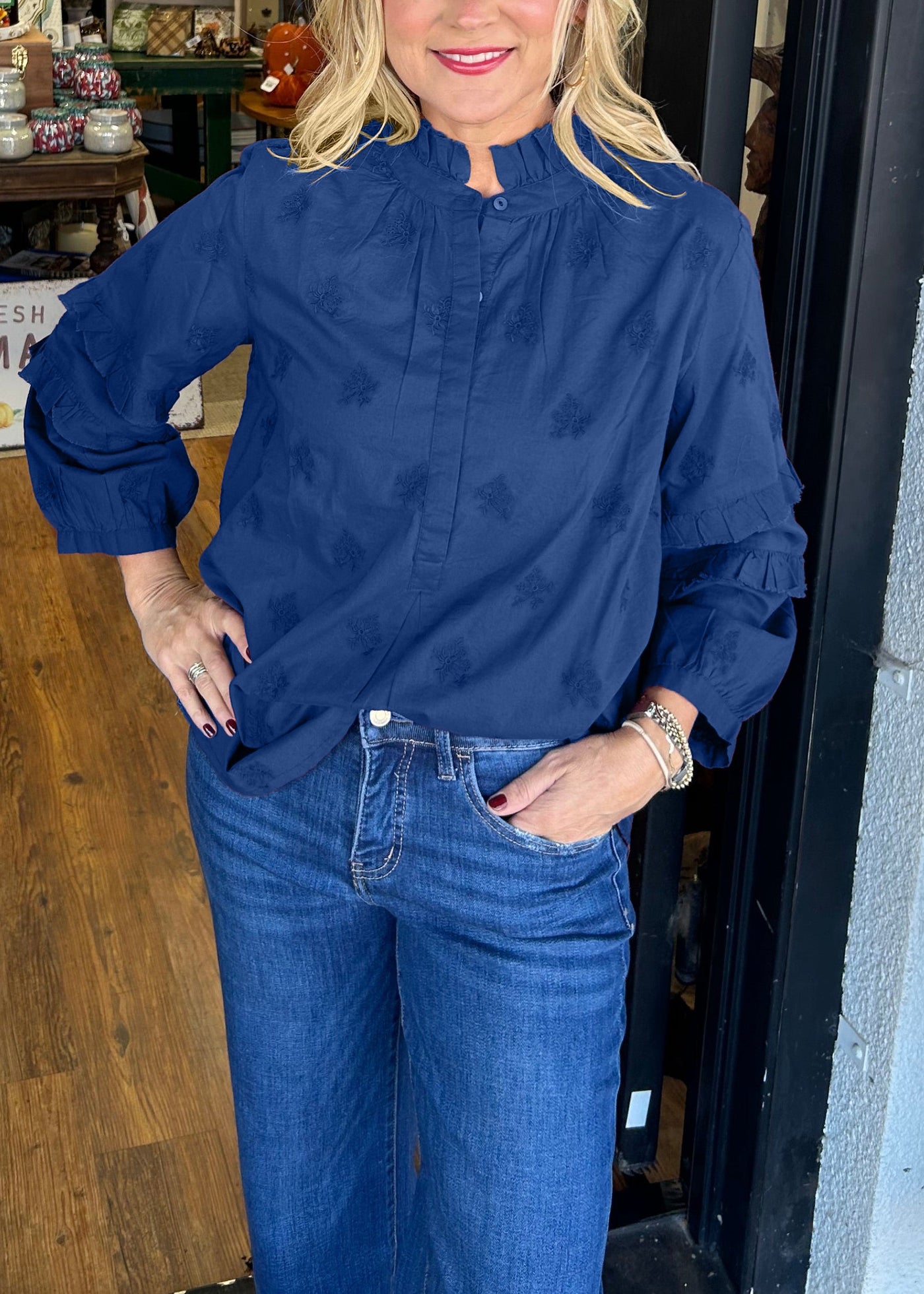Sasha | Sweet Berry Ruffle Blouse
