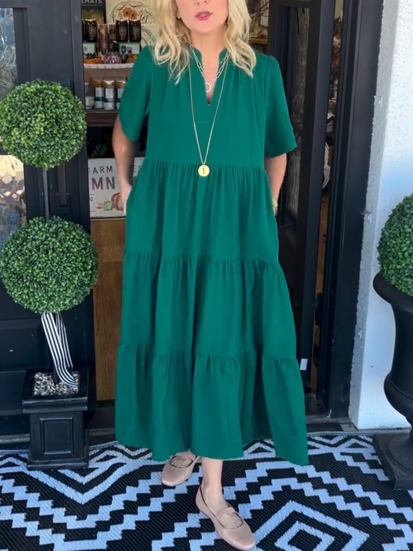 Valerie | Tiered Elegance V-Neck Dress