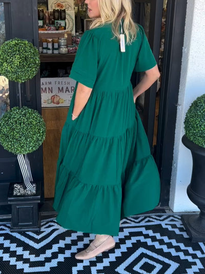 Valerie | Tiered Elegance V-Neck Dress