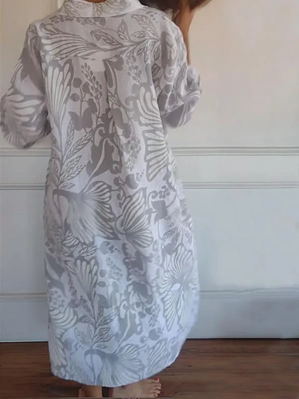 Casey | Effortless Printed Lapel Loose Dress