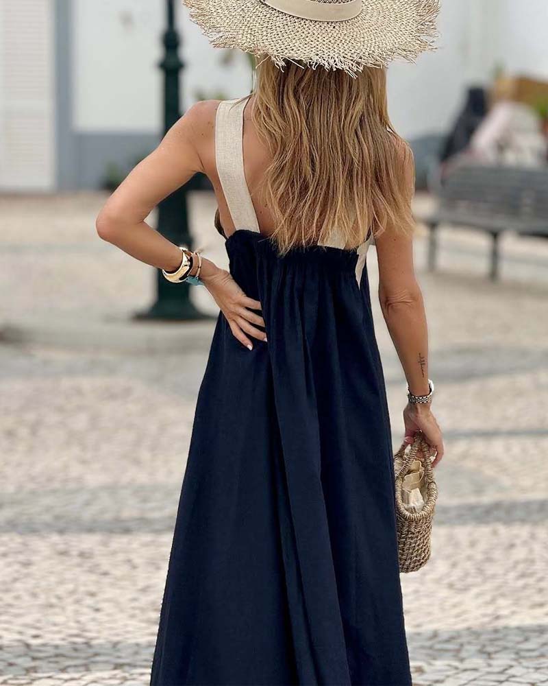 Saela | Chic Twist Cross Neck Dress