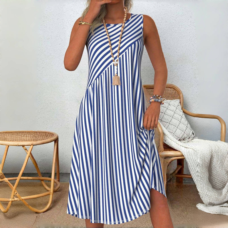 Emy | Casual Stripes Sleeveless Dress