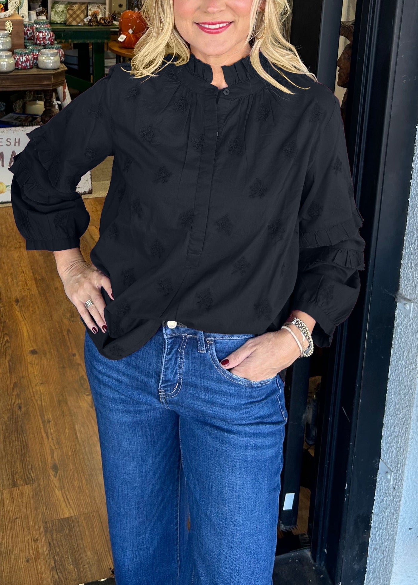 Sasha | Sweet Berry Ruffle Blouse