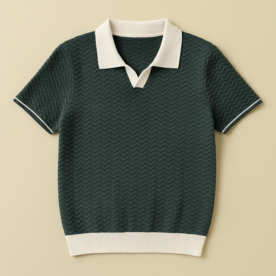 De Luca Ripple Weave Polo Shirt