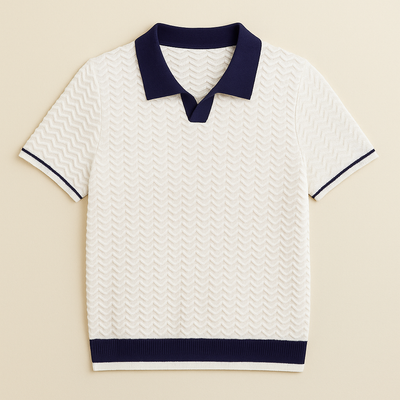 De Luca Ripple Weave Polo Shirt