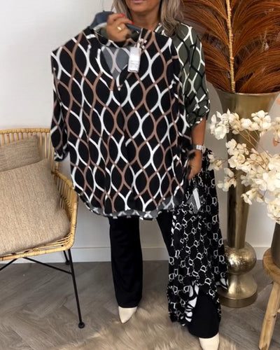 Junessa | Chic Long Sleeve Print Blouse