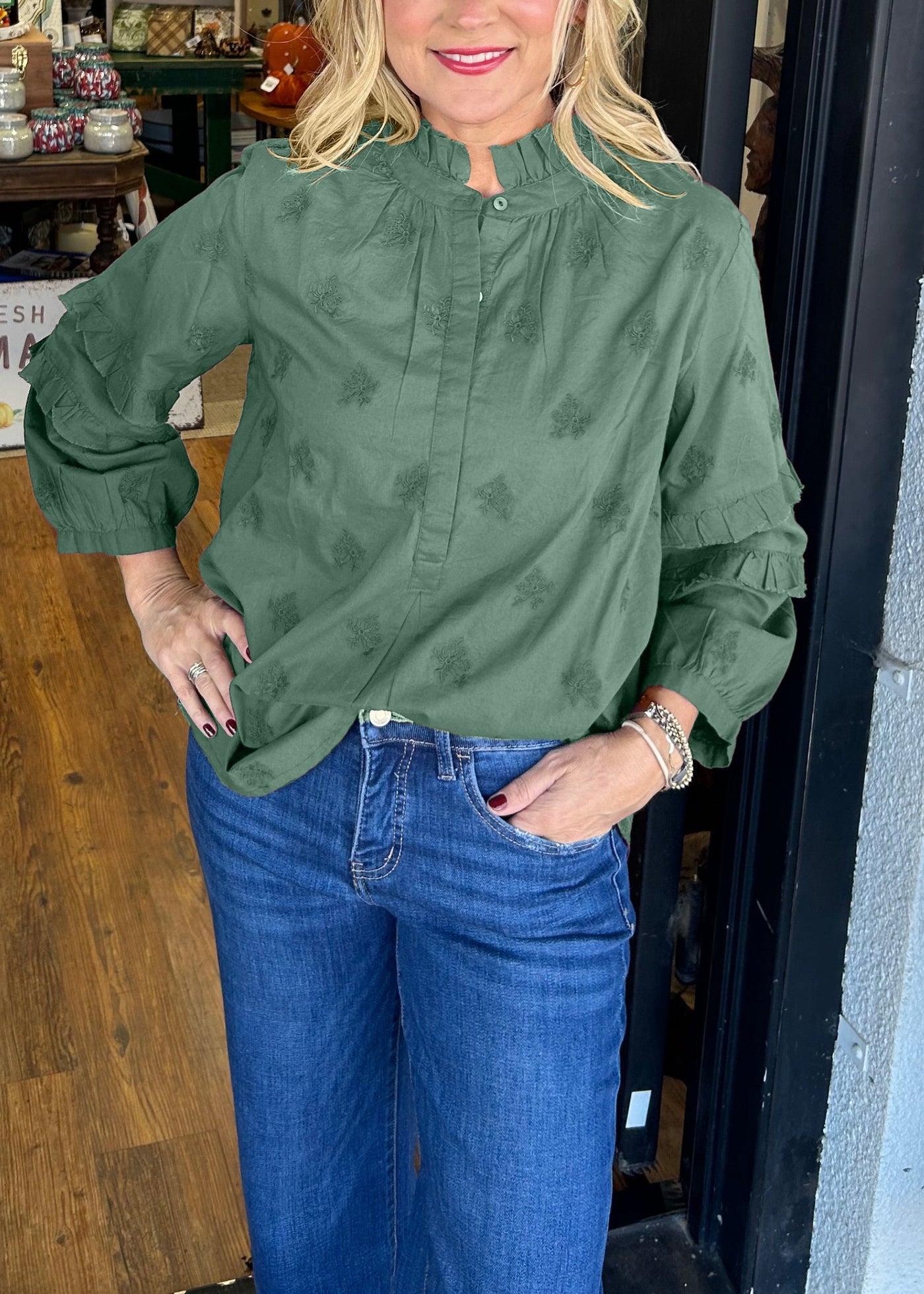 Sasha | Sweet Berry Ruffle Blouse