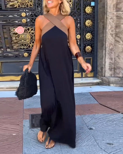 Saela | Chic Twist Cross Neck Dress