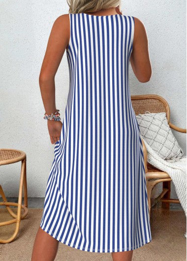 Emy | Casual Stripes Sleeveless Dress