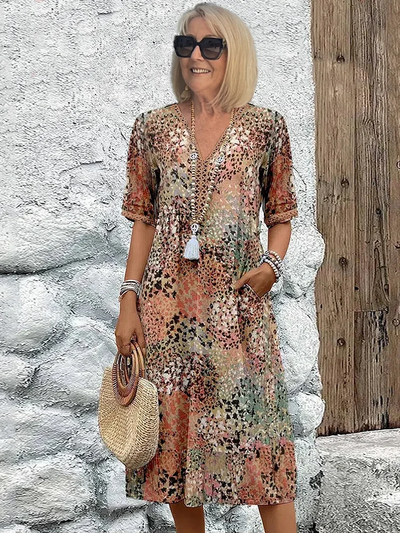 Velia | Elegant Boho Midi Dress