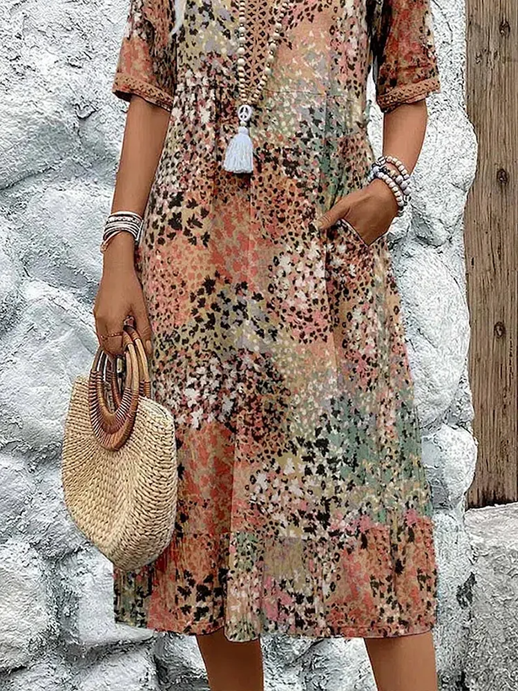 Velia | Elegant Boho Midi Dress