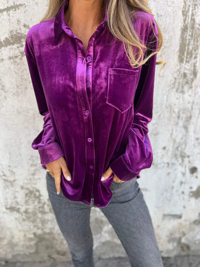 Floraine | Soft and Stylish Velvet Blouse