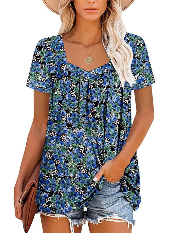Harrie | Chic Pleated Print Top