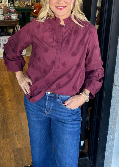 Sasha | Sweet Berry Ruffle Blouse