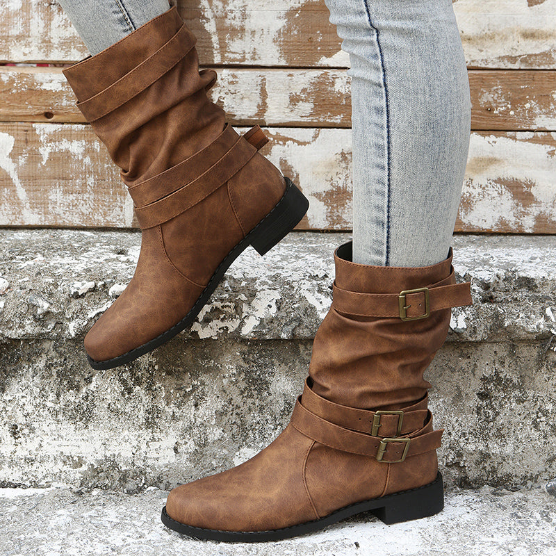 Denice | Vintage Pleated Boots