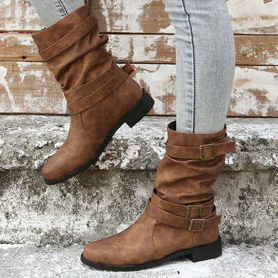 Denice | Vintage Pleated Boots