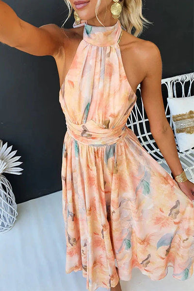 Sallie | Backless Elegant Watercolor Dress
