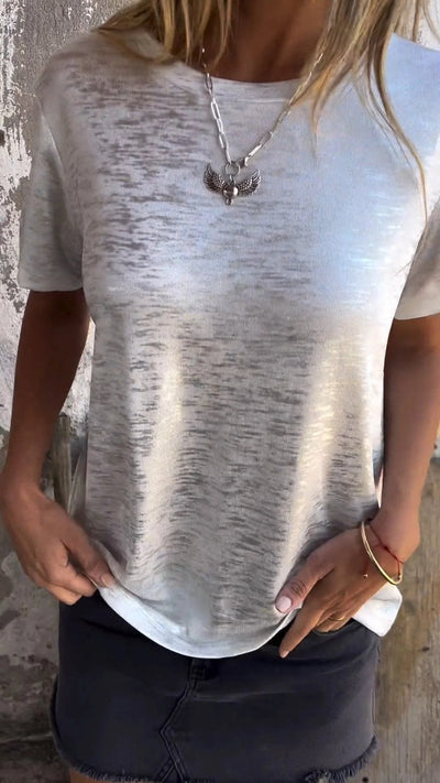 Gemma | Dazzling Gold Foil Shirt