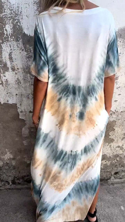 Dawn | Comfortable Tie-Dye V-Neck Dress
