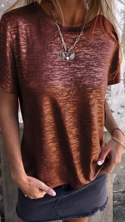 Gemma | Dazzling Gold Foil Shirt