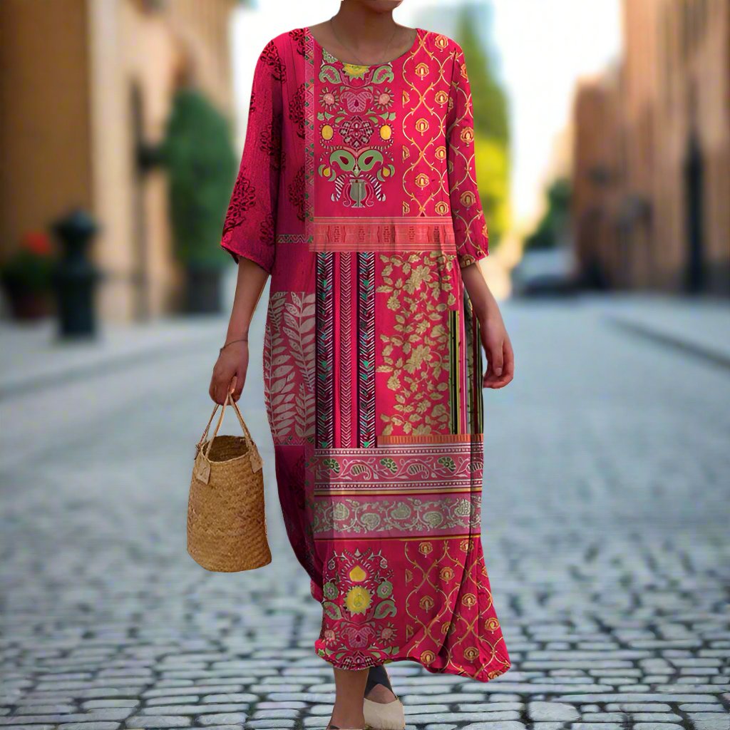 Aislyn | Belly Coverage Boho Dress
