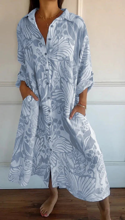 Casey | Effortless Printed Lapel Loose Dress