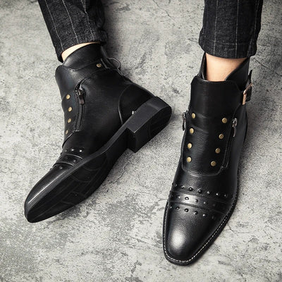 Baron Stud Leather Boots