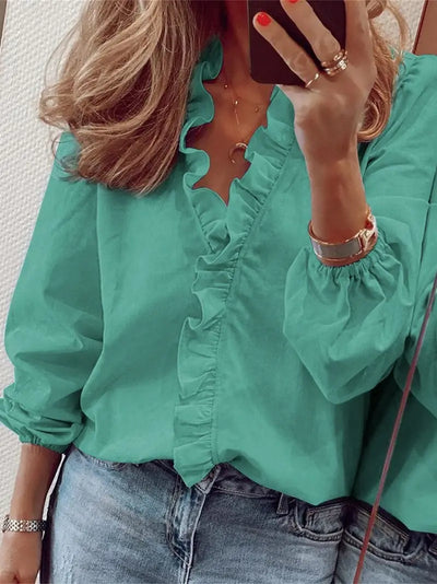 Laina | Classic V-Neck Blouse