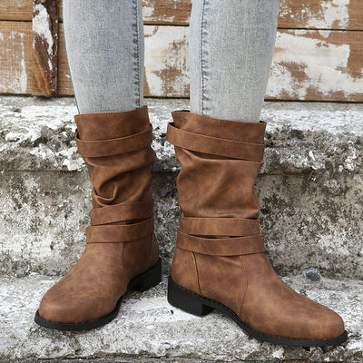 Denice | Vintage Pleated Boots
