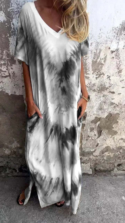 Dawn | Comfortable Tie-Dye V-Neck Dress