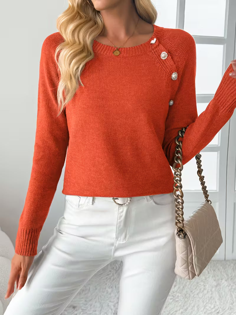 Hilarina - Long Sleeve Knitted Sweater