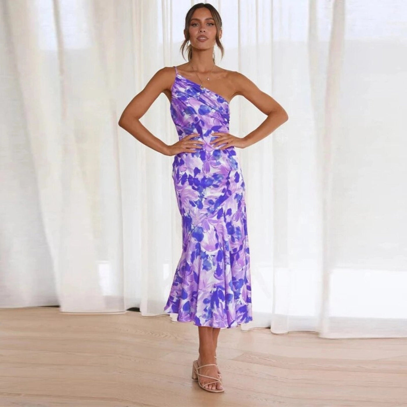 1+1 FREE |  Lola - Asymmetric Maxi Dress