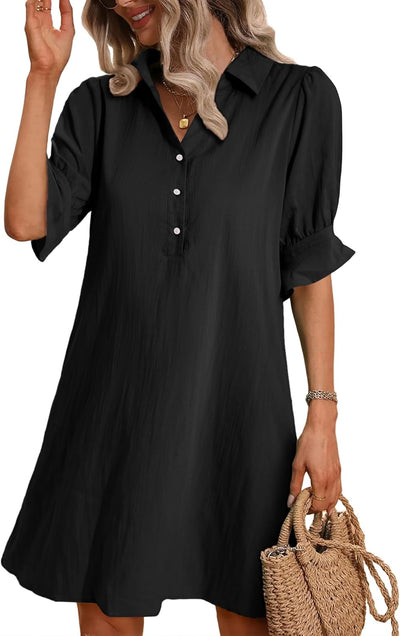 Wanette | Classic Ruffle Shirt Dress