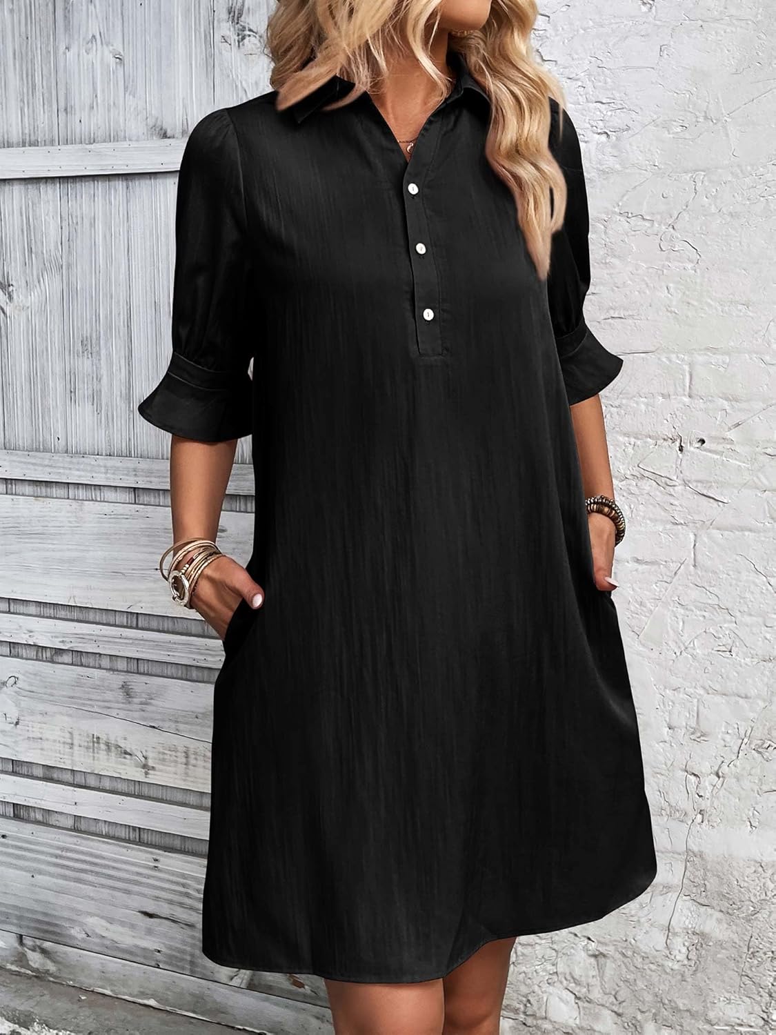 Wanette | Classic Ruffle Shirt Dress