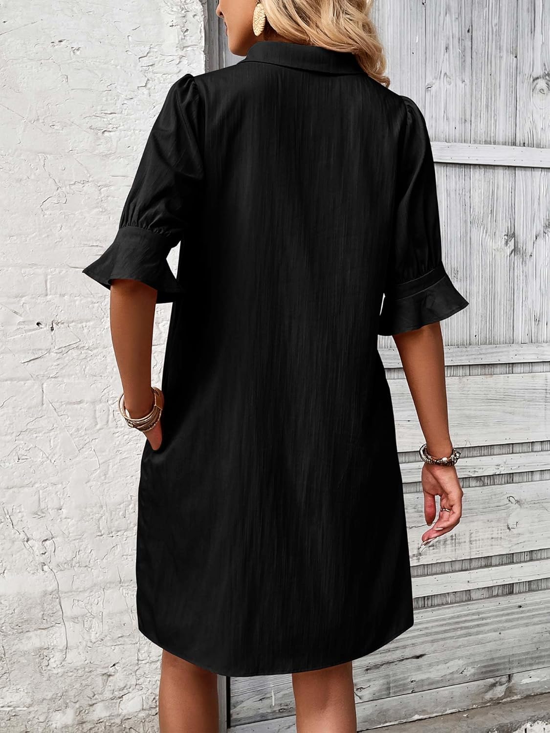Wanette | Classic Ruffle Shirt Dress