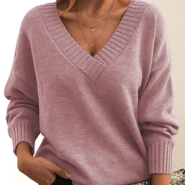 Lania | Modern V-Neck Style Sweater