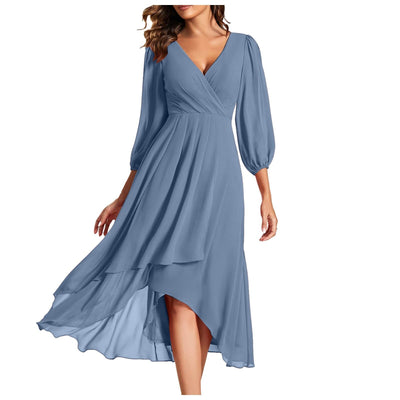 Miana | Chic Asymmetrical V-Neck Dress