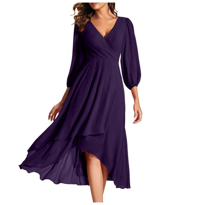 Miana | Chic Asymmetrical V-Neck Dress