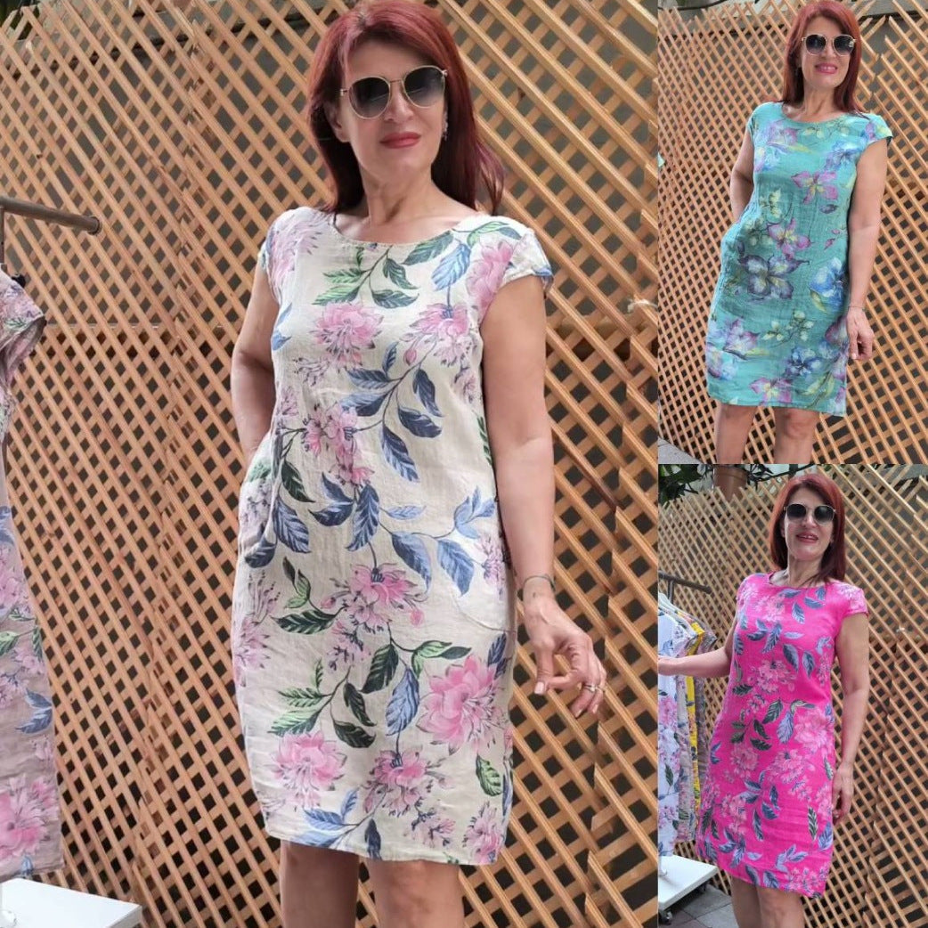 Saira | Round Neck Style Print Dress