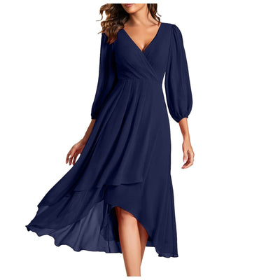Miana | Chic Asymmetrical V-Neck Dress