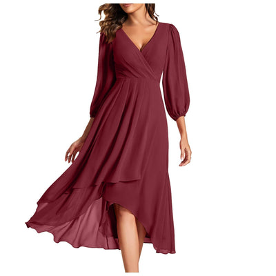 Miana | Chic Asymmetrical V-Neck Dress