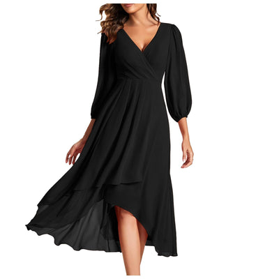 Miana | Chic Asymmetrical V-Neck Dress