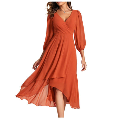 Miana | Chic Asymmetrical V-Neck Dress
