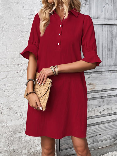 Wanette | Classic Ruffle Shirt Dress