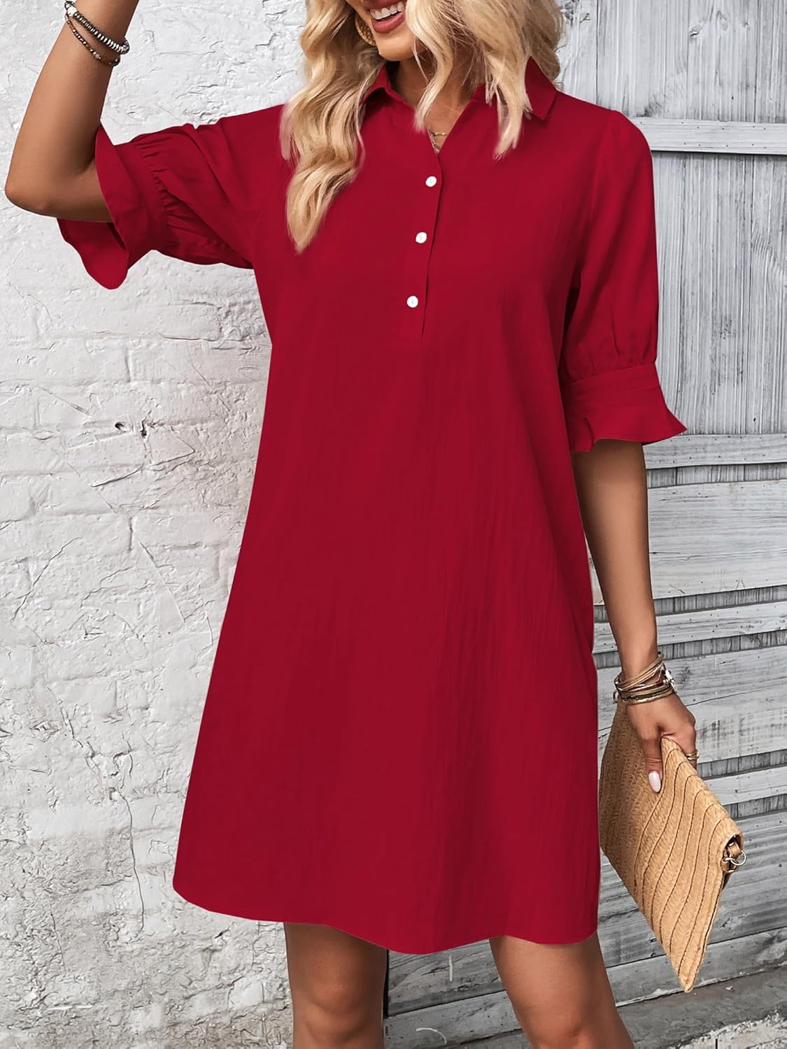 Wanette | Classic Ruffle Shirt Dress