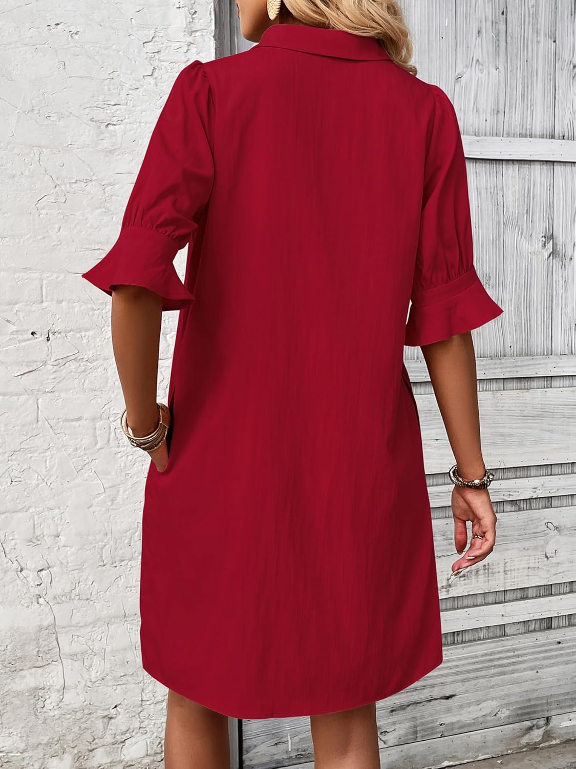 Wanette | Classic Ruffle Shirt Dress