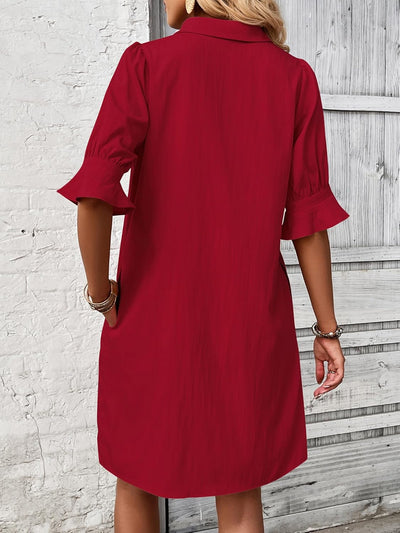 Wanette | Classic Ruffle Shirt Dress